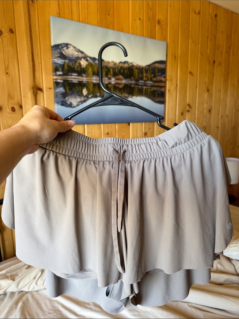 Taupe Women's Layered Flow Shorts
